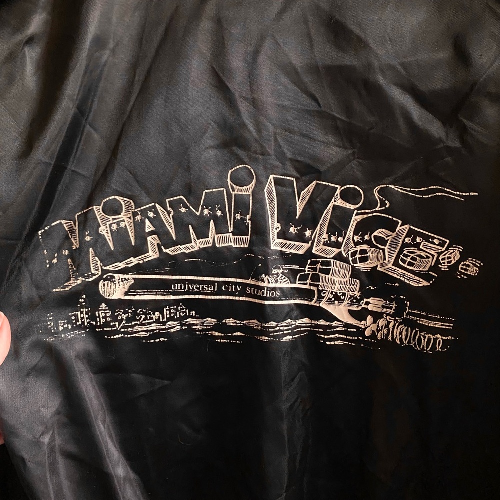 Vintage Black Miami Vice Graphic Jacket - Picture 2 of 11